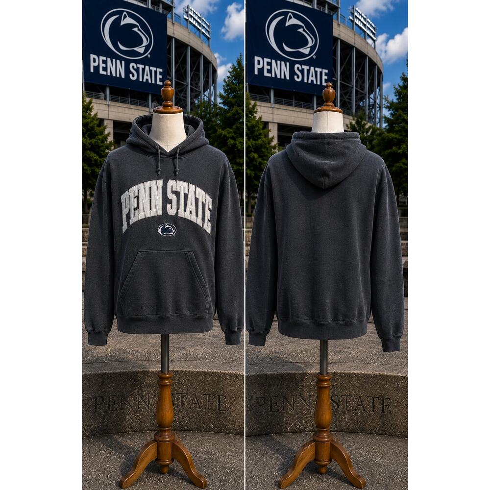 Penn State Nittany Lions J. America Navy Blue Embroidered Hoodie Sweatshirt M